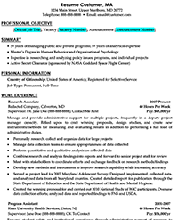 Original federal resume