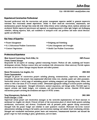 Sample Construction Resume